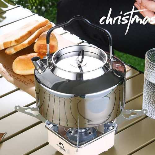 316不锈钢户外烧水壶便携泡茶自驾露营野炊食品级明火煮水壶迷你