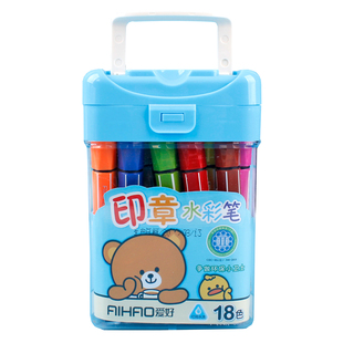 爱好水彩笔印章画笔小学生可水洗手绘彩笔36色画笔初学绘画儿童用