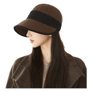 赵露思同款帽子女春秋渔夫帽大头围显脸小适合大脸鸭舌帽水桶盆帽