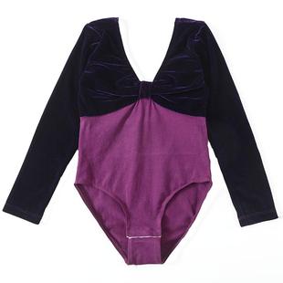 俏舞人儿童舞蹈服宝宝秋冬季长袖连体跳舞服装女童中国舞练功服棉