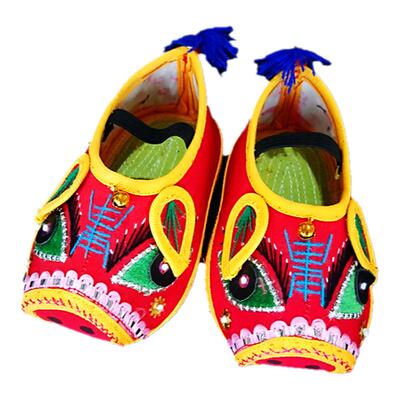 纯手工绣花婴儿满月百天猪头鞋