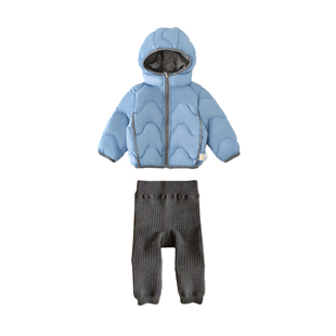 男宝宝冬装套装保暖羽绒外套婴幼儿冬季加绒毛衣裤子韩系一整套厚