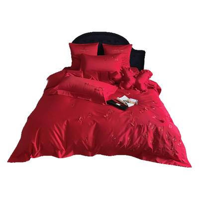 高端100S全棉蝴蝶刺绣婚庆四件套