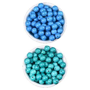 7A绿松蓝松石散珠圆珠DIY手链串珠手工编绳挂件菱镁矿仿松石配饰
