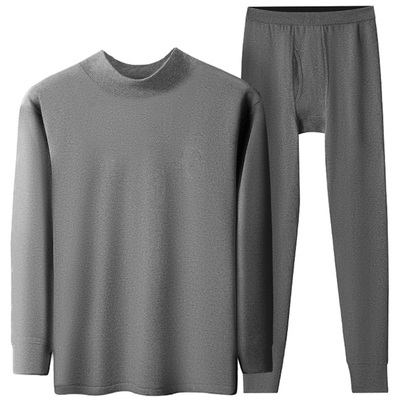 浪莎保暖内衣男款100%纯棉半高领