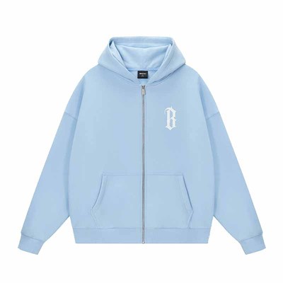 BONELESS基础B字开衫连帽卫衣