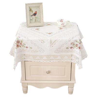 唯米5154百搭白色蕾丝床头柜盖巾