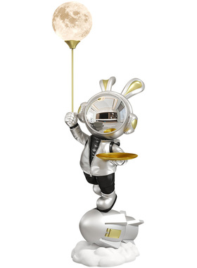 原创太空人兔子落地摆件