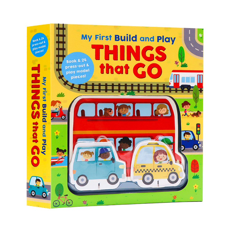 我的拼搭游戏书交通工具My First Build Play系列Things That Go英文原版立体拼搭游戏书含纸板书拼图角色玩具英语启蒙亲子