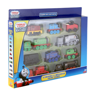 费雪托马斯和朋友之十辆装团队合作礼盒托马斯合金小火车玩具套装