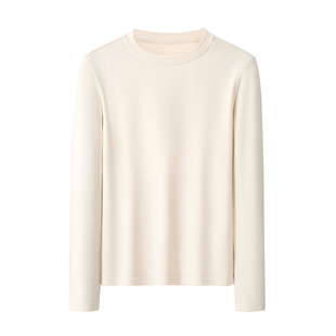 轻奢双面德绒打底衫女长袖可外穿2025秋冬加厚保暖圆领内搭上衣