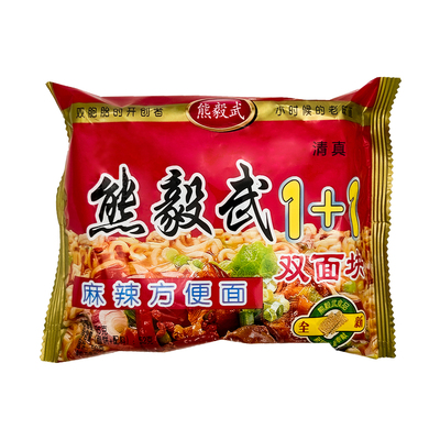 熊毅武方便面1+1双面块干吃面