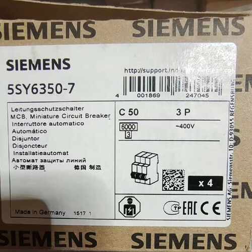 议价5SY6350-7西门子5SY6小型断路器400V 6kA，3极，C，50A，5SY6