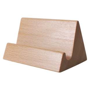 实木手机桌面支架平板ipad底座名片盒简约菜单架山形木质支撑架