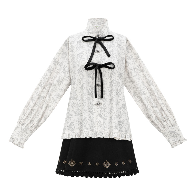 醒春集【花藤】明制汉服立领对襟衫上衣碎花磨毛丝绒日常百搭通勤
