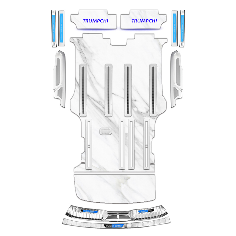 适用广汽传祺E8/M8宗师/E9航空铝地板改装大理石纹无轨脚垫配件