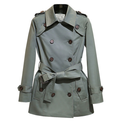 沈水之媛狂飙剧中灰绿色风衣