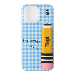 Tagi. 鼓鼓塔皮铅笔站立支架彩色格子涂鸦文字手机壳iPhone15pm保