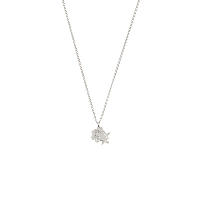 玫瑰雕刻925银小吊坠项链