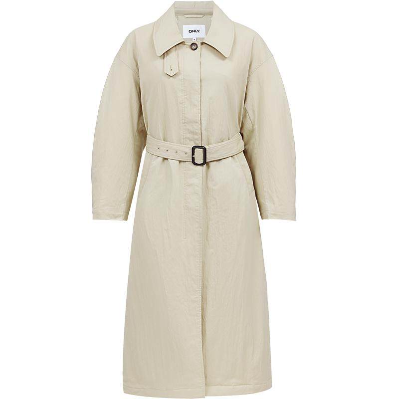 ONLY90白鸭绒长款风衣式羽绒服
