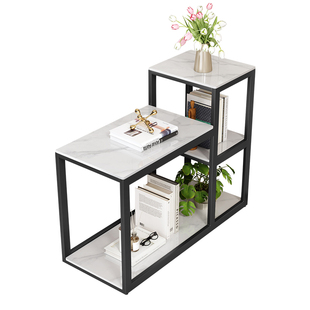 免组装岩板沙发边几小米鱼缸置物多层收纳架客厅边柜家用极窄角几