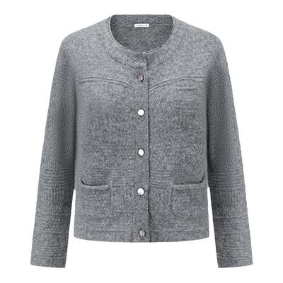 【epmoss短款羊毛混纺针织开衫