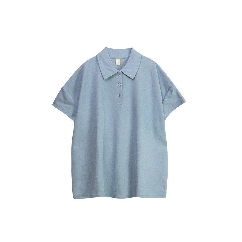 夏季女装蓝色短袖t恤休闲polo衫