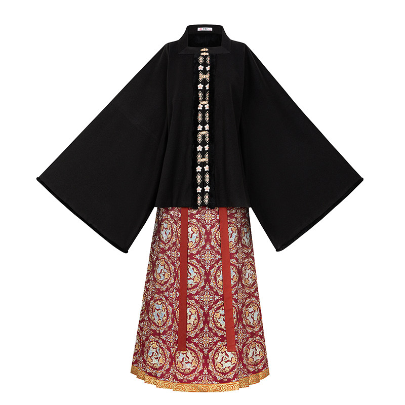 花朝记｜三兔共耳方领半袖｜秋冬加绒汉服｜满地妆花｜明制马面裙