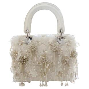 洋气仙女流苏花朵包包2026春新款单肩斜挎百搭洋气白色女包戴妃包