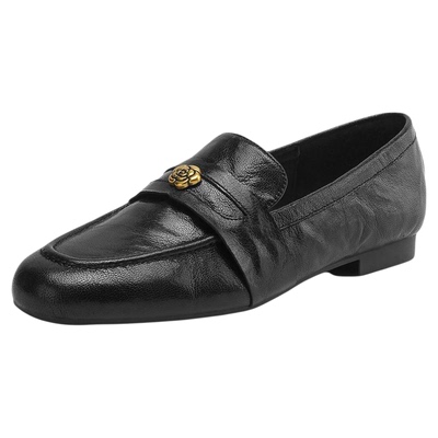 星期六真皮乐福鞋女山茶花小皮鞋