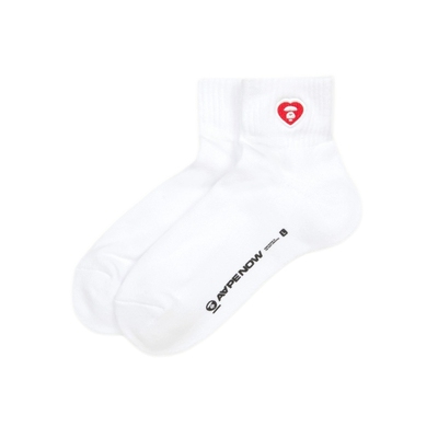 Aape猿人爱心刺绣简约潮流短袜