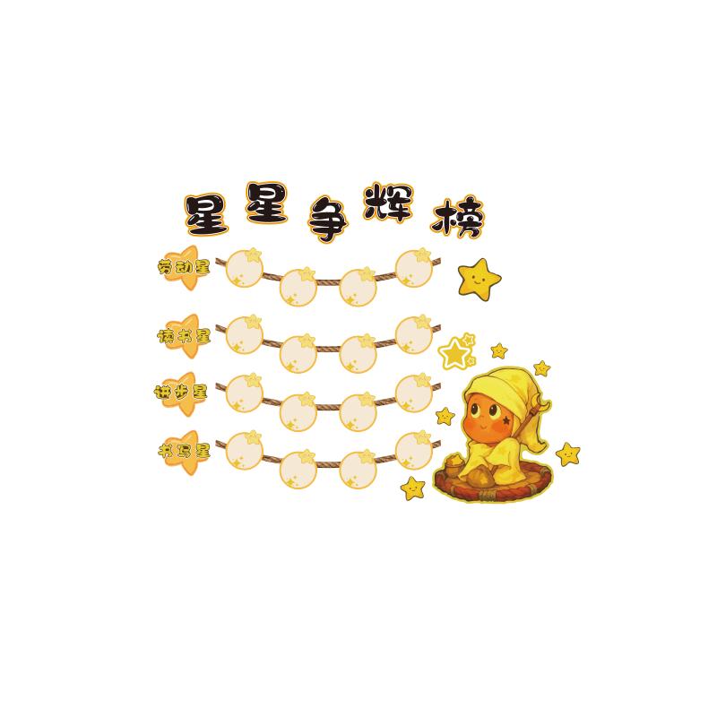 班级之星人墙贴夸光荣誉榜教室布置装饰文化六一儿童节主题黑板报