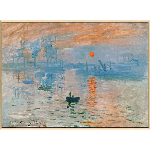 莫奈名画客厅装饰画沙发后面的挂画现代玄关卧室饭厅墙画日出印象