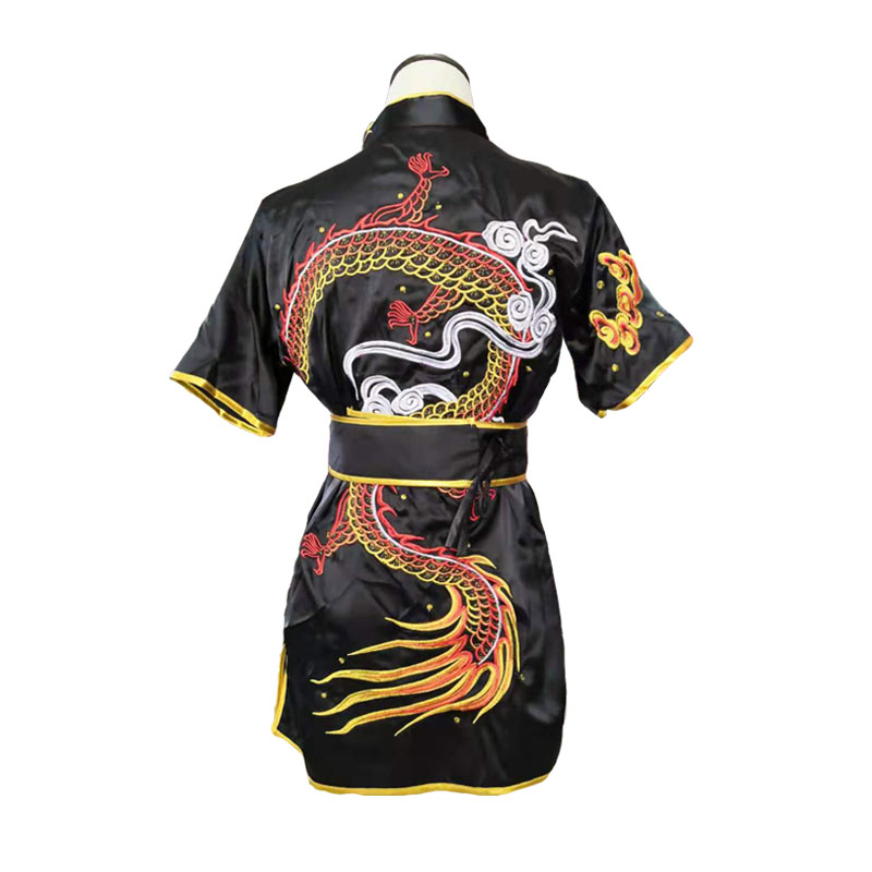 刺绣龙服儿童短袖武术服比赛服少儿演出服彩服中国功夫表演服训练