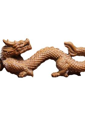 绿檀紫檀木祥龙装饰摆件