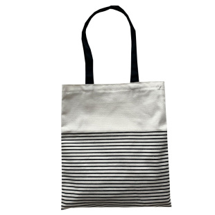 条纹文字简约帆布袋ins单肩包女文艺森系ulzzang帆布包拉链两用