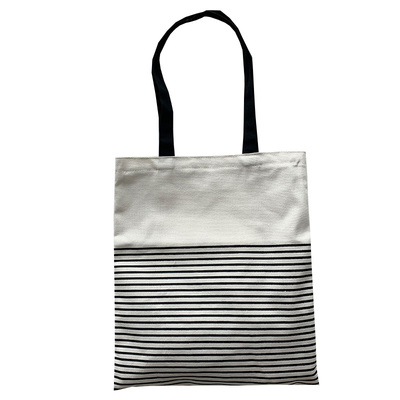 条纹学生单肩包文艺风拉链帆布袋