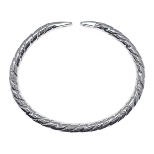 足银9999纯银手镯女可调节开口式实心时尚设计感送女友麻花新中式