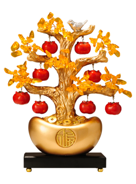 中式发财树摆件摇钱树金鹿客厅玄关电视柜酒柜摆设装饰品乔迁礼物
