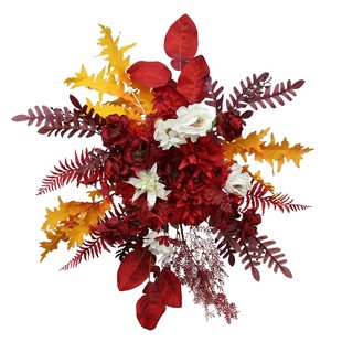 婚庆仿真花柚子叶挂花森系红色香槟系点花排花角花路引花背景花艺