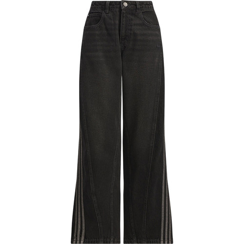 Adidas/阿迪达斯正品经典女士三条纹宽松休闲牛仔长裤JX6865