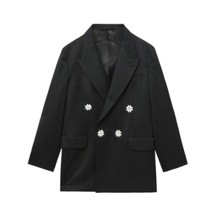 IT Simone Rocha男装宽松西装夹克新款珠饰扣饰西服外套613217MP
