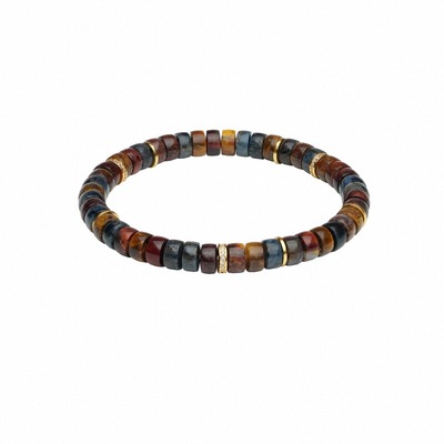 逻辑猫天然炫彩彼得石药片手串