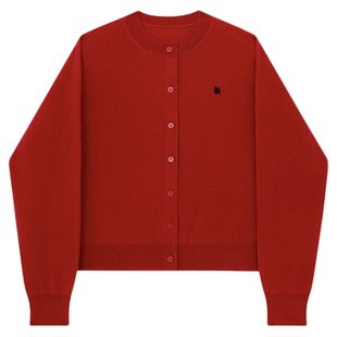 HONORE古月 网球老钱风 100%绵羊毛精致毛衣针织开衫半裙三件套