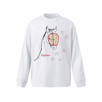 春季新款苹果印花长袖T恤