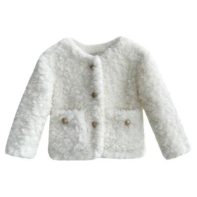 儿童皮草加绒加厚棉衣仿羊羔毛男童女童小宝宝秋冬季保暖毛毛外套