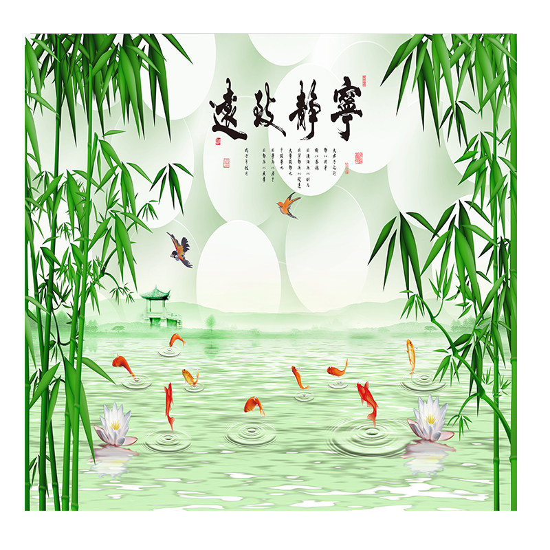抖音主播背景布3d优雅中国风复古