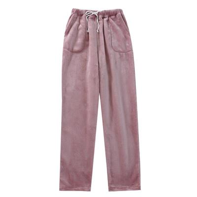 特厚保暖宽松直筒休闲珊瑚绒睡裤