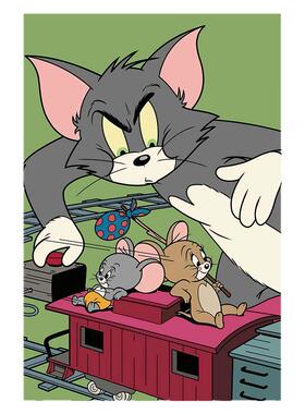 猫和老鼠海报 Tom and Jerry 汤姆和杰瑞自粘墙贴装饰画定制包邮