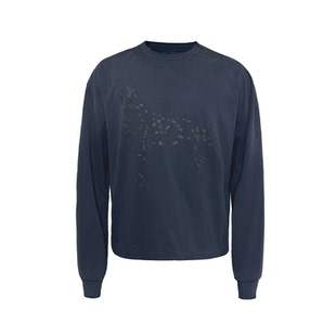 JCAESAR LONG SLEEVES斑点狗做旧印花长袖 水洗落色 点状胶印